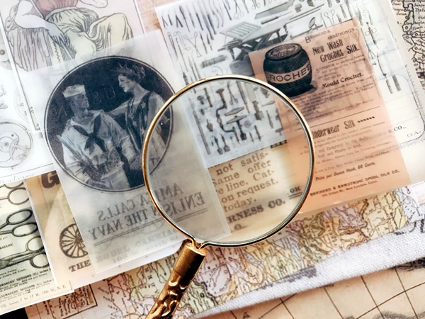 Vintage Junk Journal Ephemera Paper Pack, Textured Old Newspaper Poster Pages for TN Planners & Scrapbooking DIY Crafts