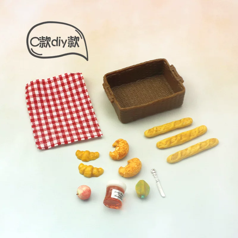 Miniature Dollhouse Bread Basket Set, 1:12 Scale Resin Mini Food Bakery Props for DIY Crafts, Kitchen Scene Decor & Micro Landscape