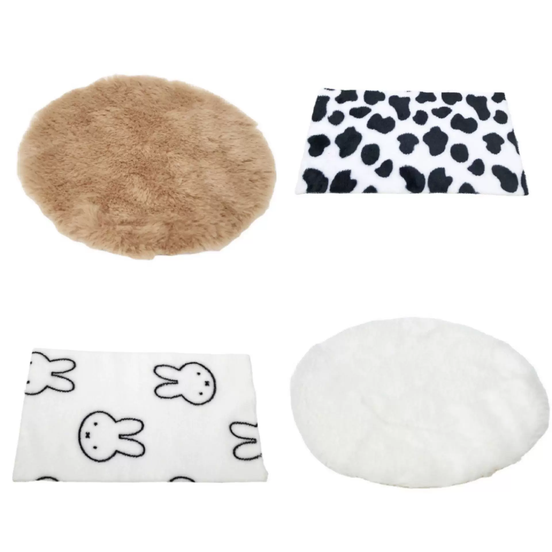 1:12 Miniature Dollhouse Plush Rug Soft Faux Fur Carpet Floor Mat for 1/6 BJD Doll Room Decor