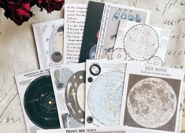 Vintage Junk Journal Ephemera Paper Pack, Textured Old Newspaper Poster Pages for TN Planners & Scrapbooking DIY Crafts