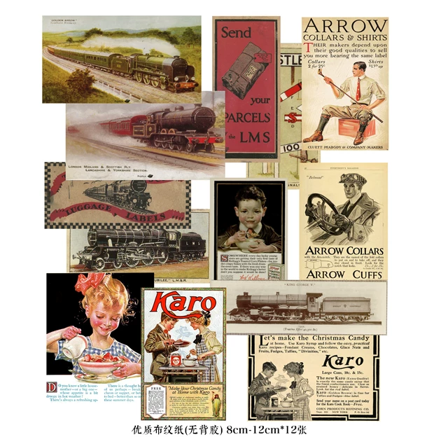 Vintage Junk Journal Ephemera Paper Pack, Textured Old Newspaper Poster Pages for TN Planners & Scrapbooking DIY Crafts