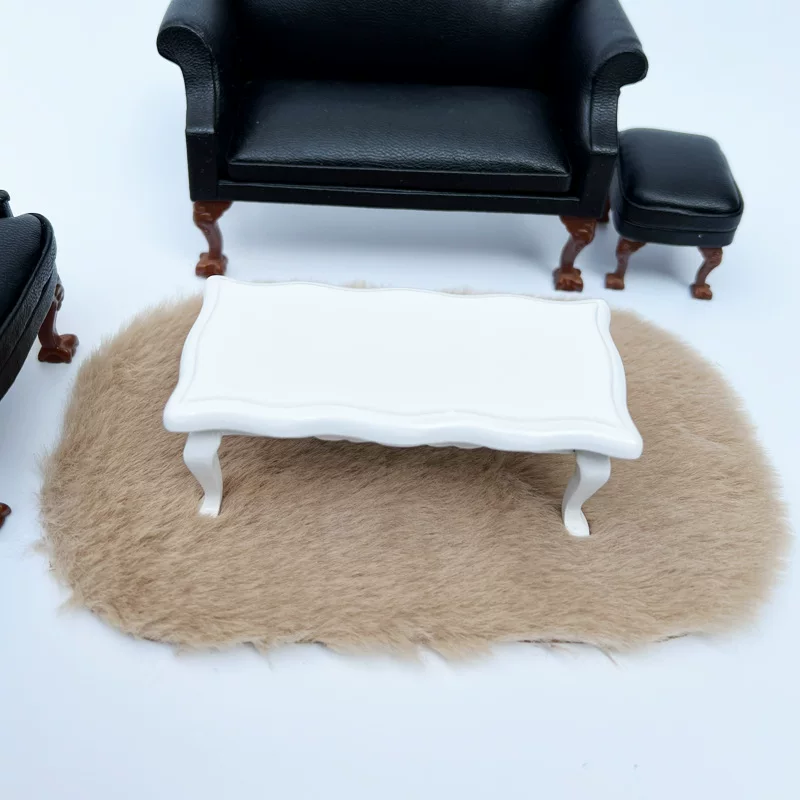 1:12 Miniature Dollhouse Plush Rug Soft Faux Fur Carpet Floor Mat for 1/6 BJD Doll Room Decor