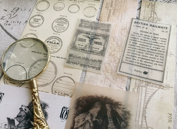 Vintage Junk Journal Ephemera Paper Pack, Textured Old Newspaper Poster Pages for TN Planners & Scrapbooking DIY Crafts