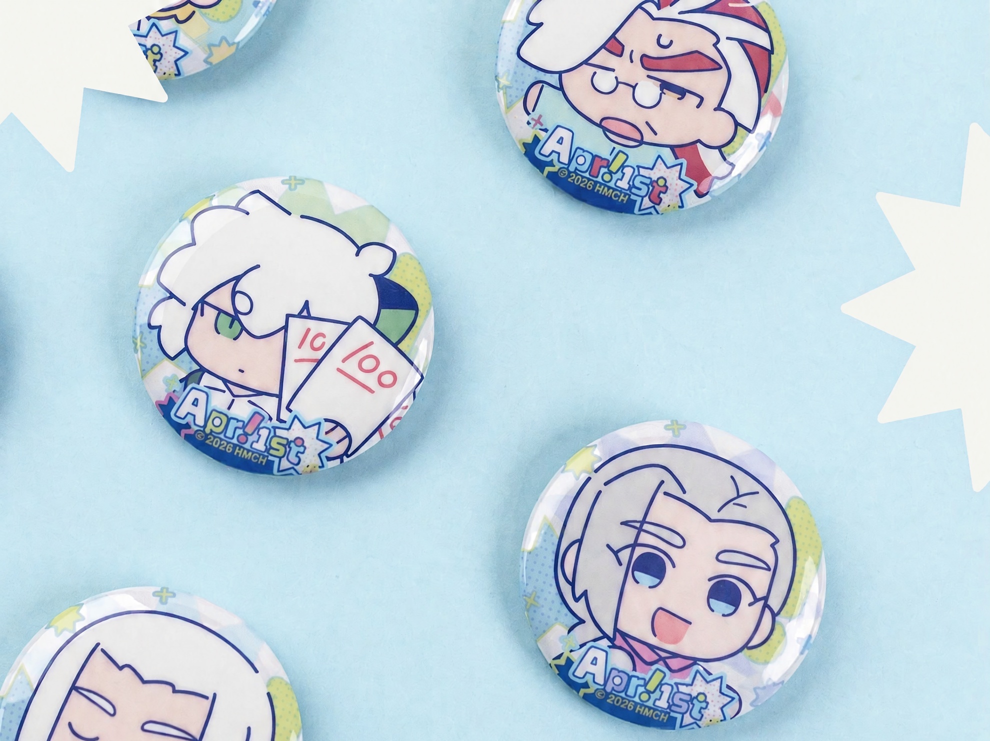 Luo Xiaohei April Fool's Edition Double Flash Can Badge - 50mm Tinplate Anime Pin