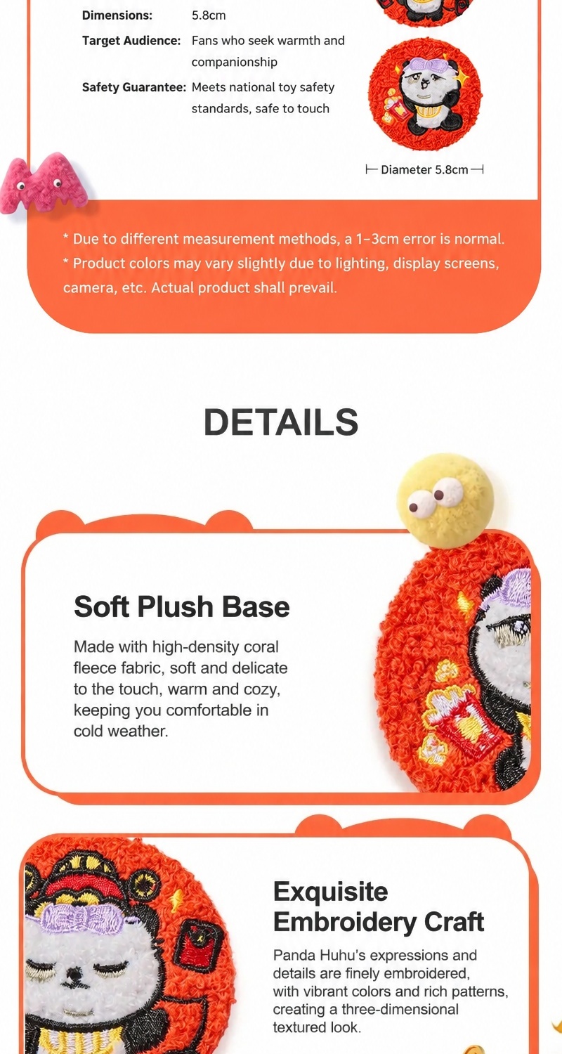 Panda Pproject - Panda Huhu Plush Badge 5.8cm