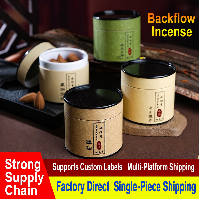 Natural Backflow Incense Cones Set with Sealed Eco-Canister - 40 Pcs Cascading Aromatherapy Cones for Home, Yoga & Meditation