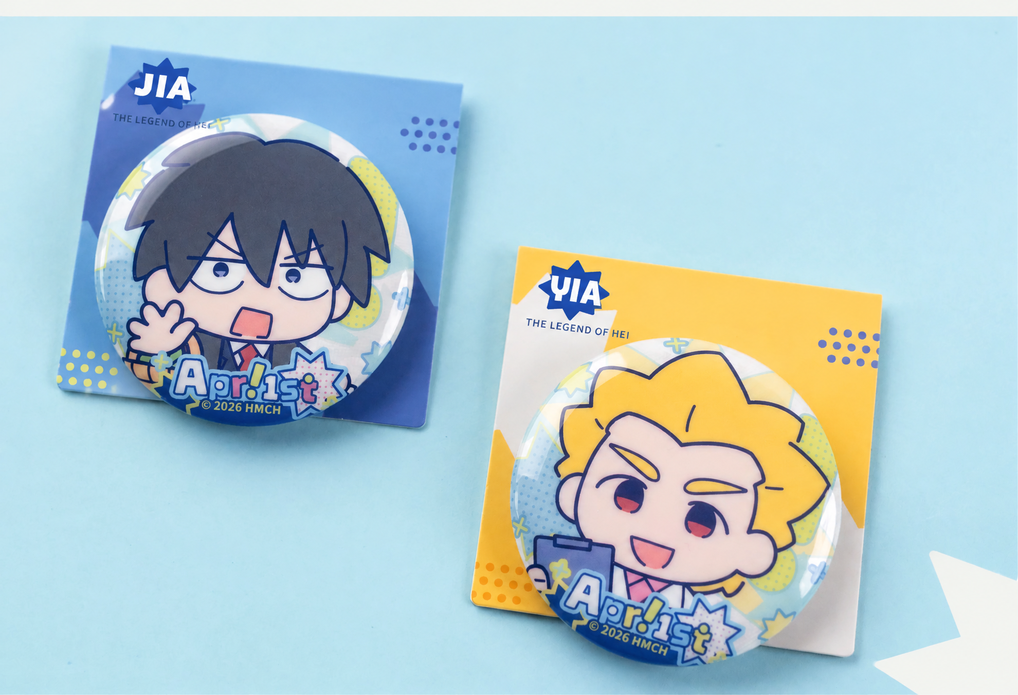 Luo Xiaohei April Fool's Edition Double Flash Can Badge - 50mm Tinplate Anime Pin
