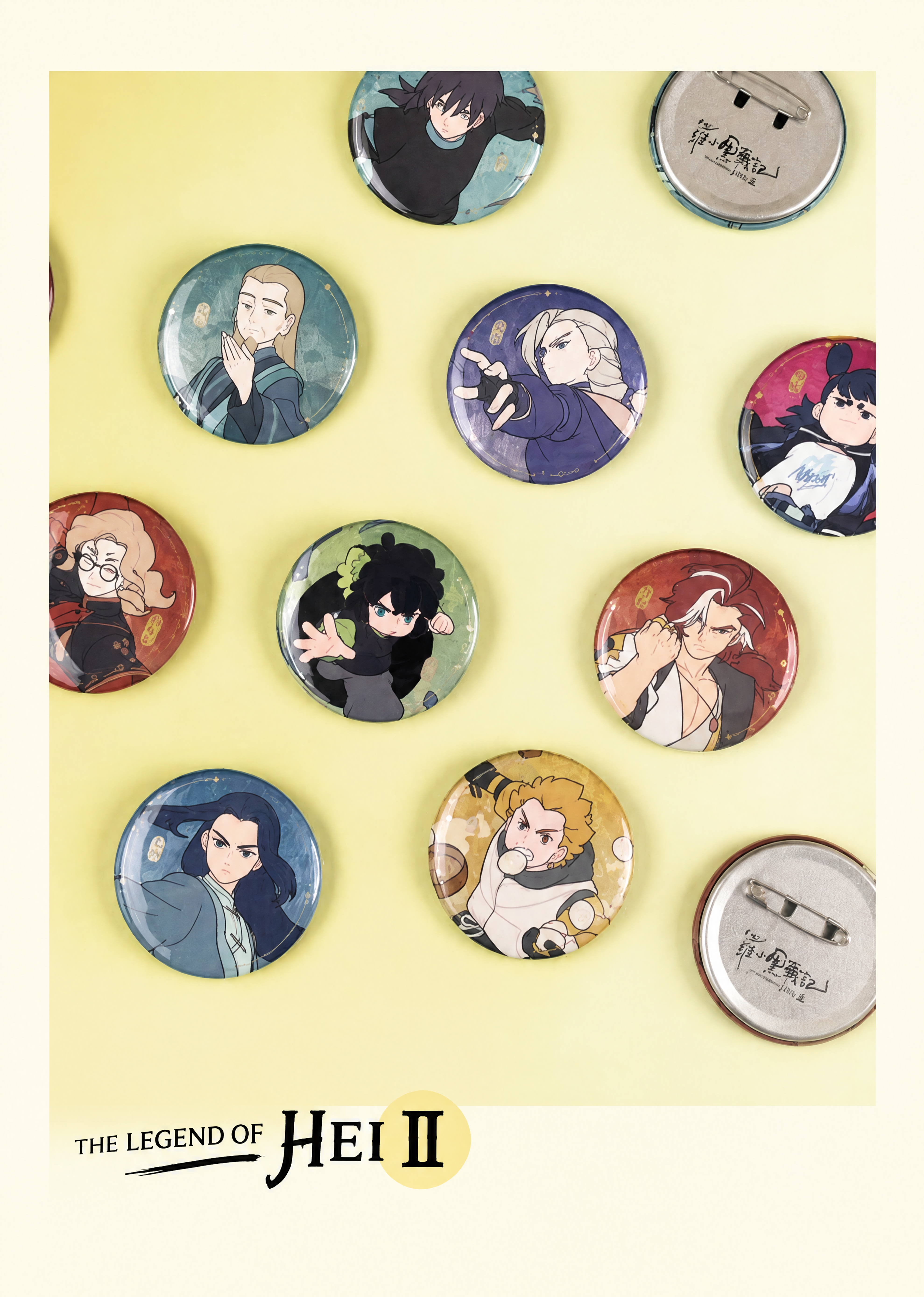 Luo Xiaohei 2 Battle Series Metallic Shimmer Button Pin Badges