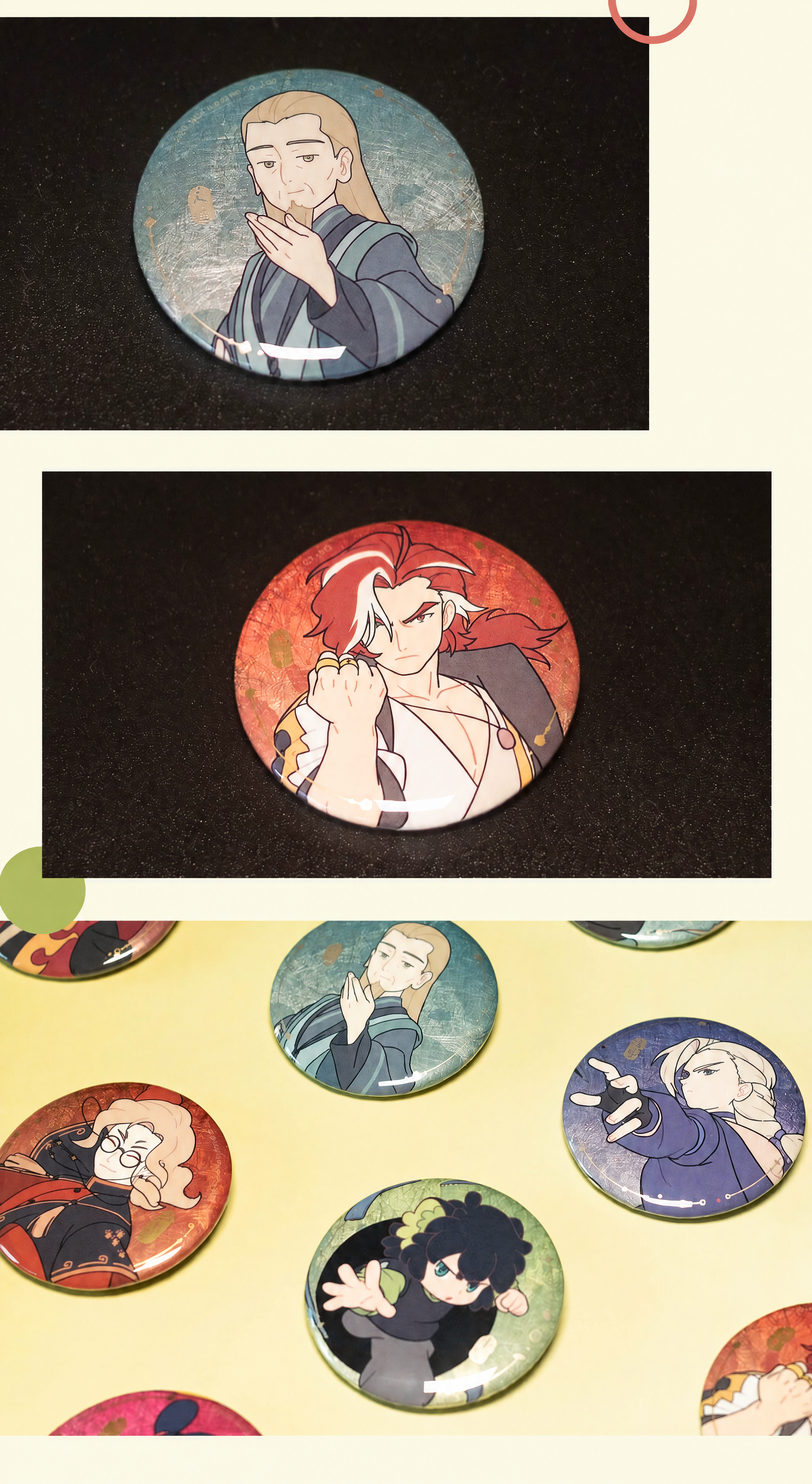 Luo Xiaohei 2 Battle Series Metallic Shimmer Button Pin Badges