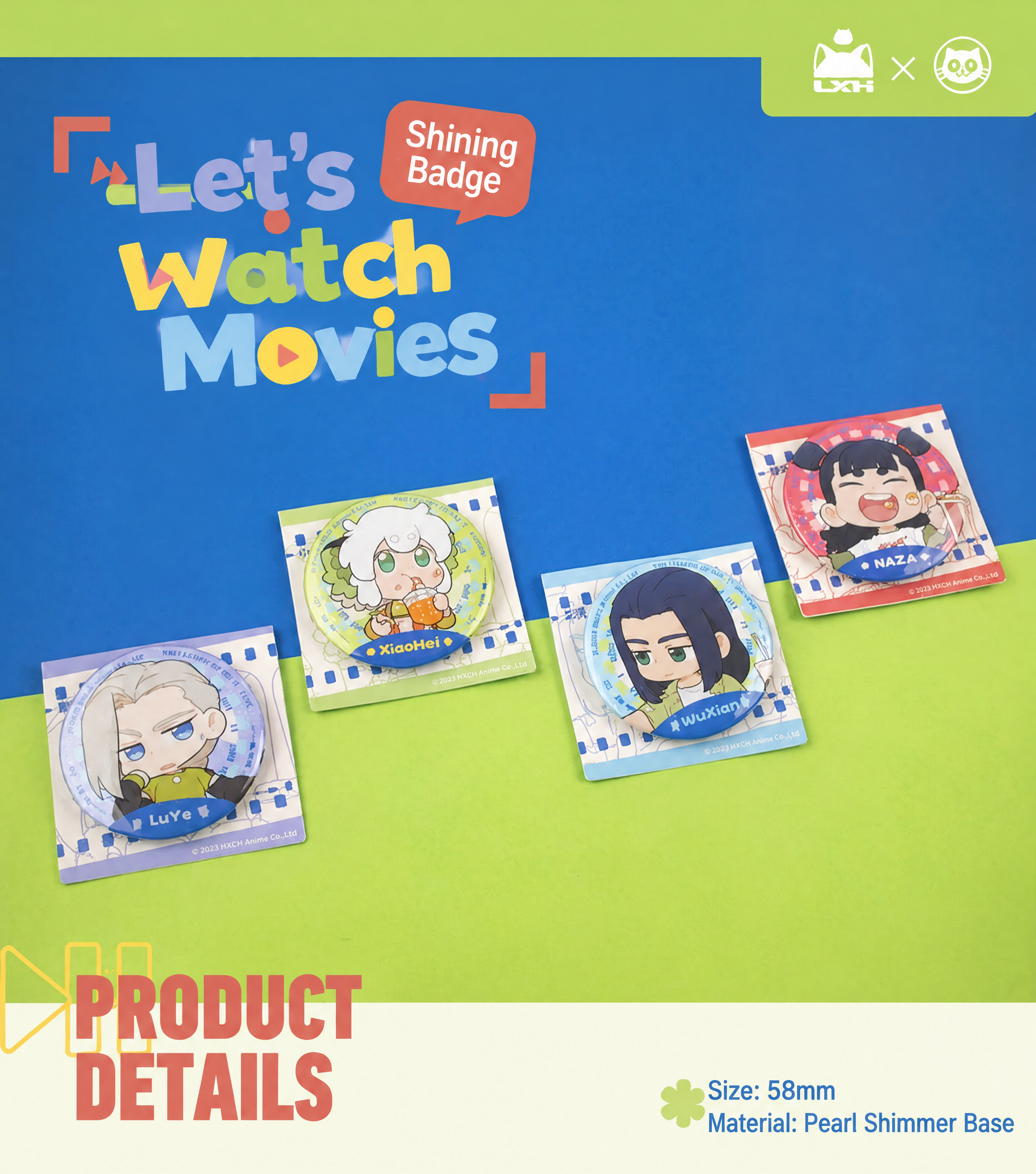 Luo Xiaohei II Movie Time Glitter Pin Badge