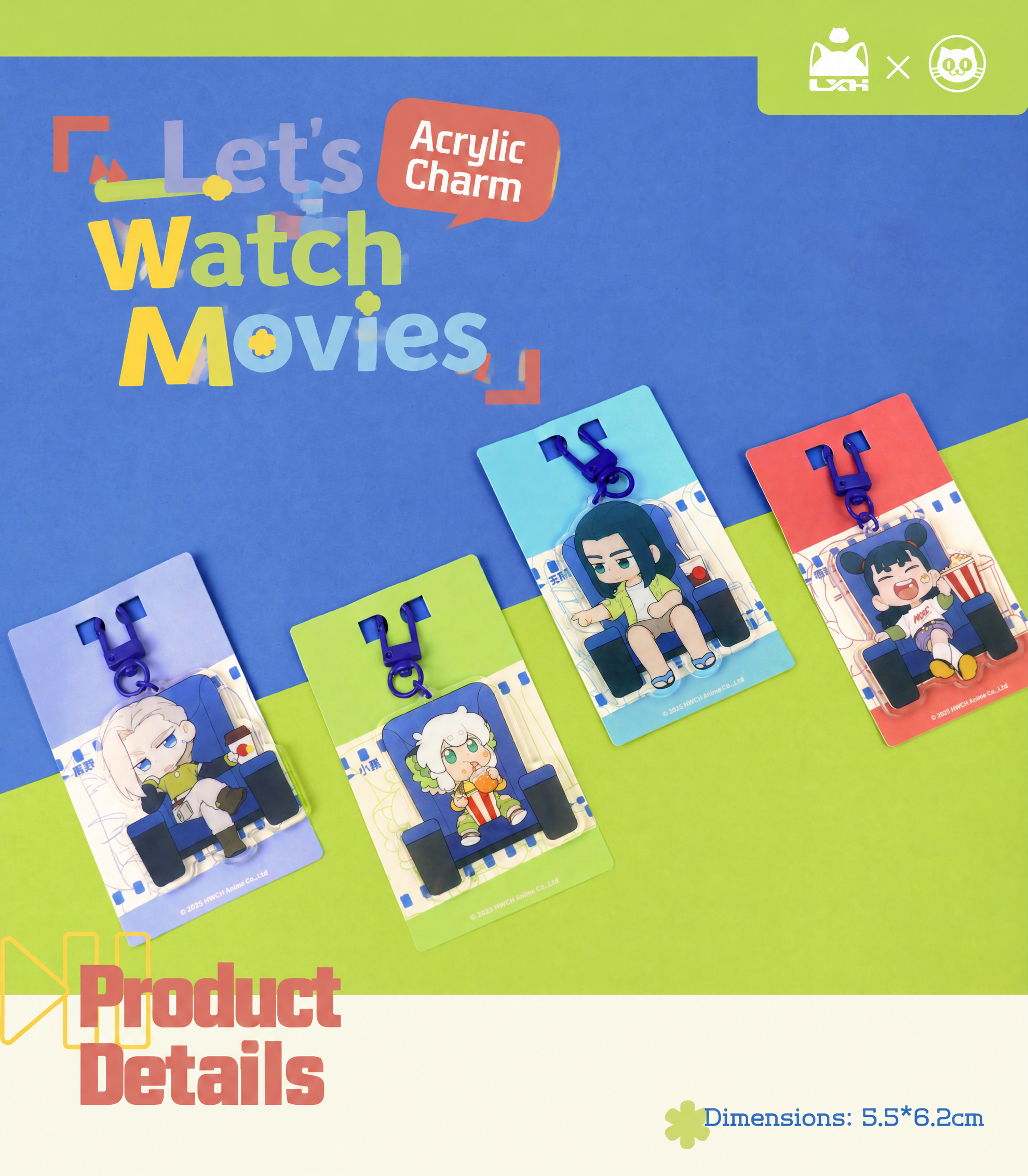 Luo Xiaohei Movie Theater Series Chibi Acrylic Keychain