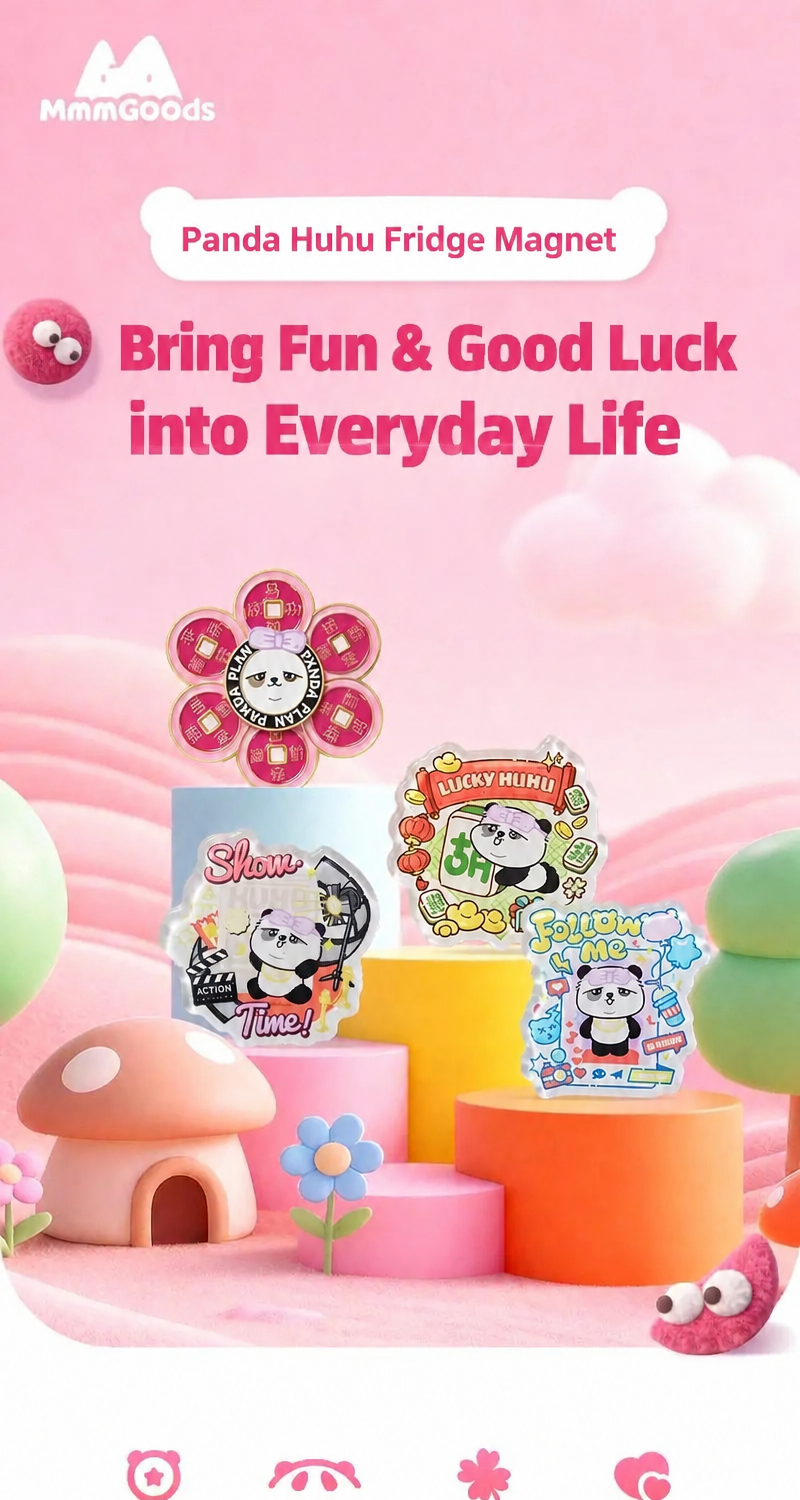 Panda Project - Panda Huhu Acrylic & Metal Fridge Magnet