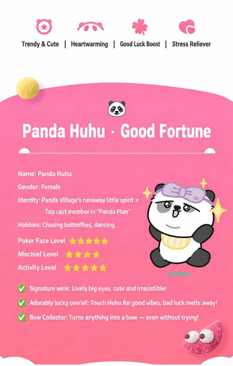 Cute Panda Huhu Plush Bag Charm & Lucky Mahjong Keychain Pendant for Handbags Backpacks