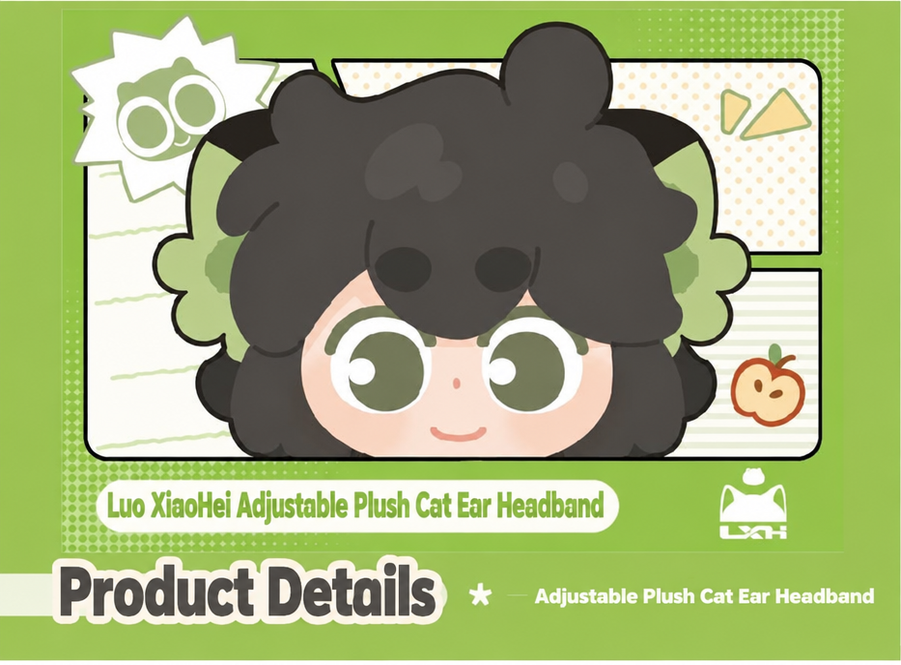 Luo Xiaohei Plush Cat Ear Headband