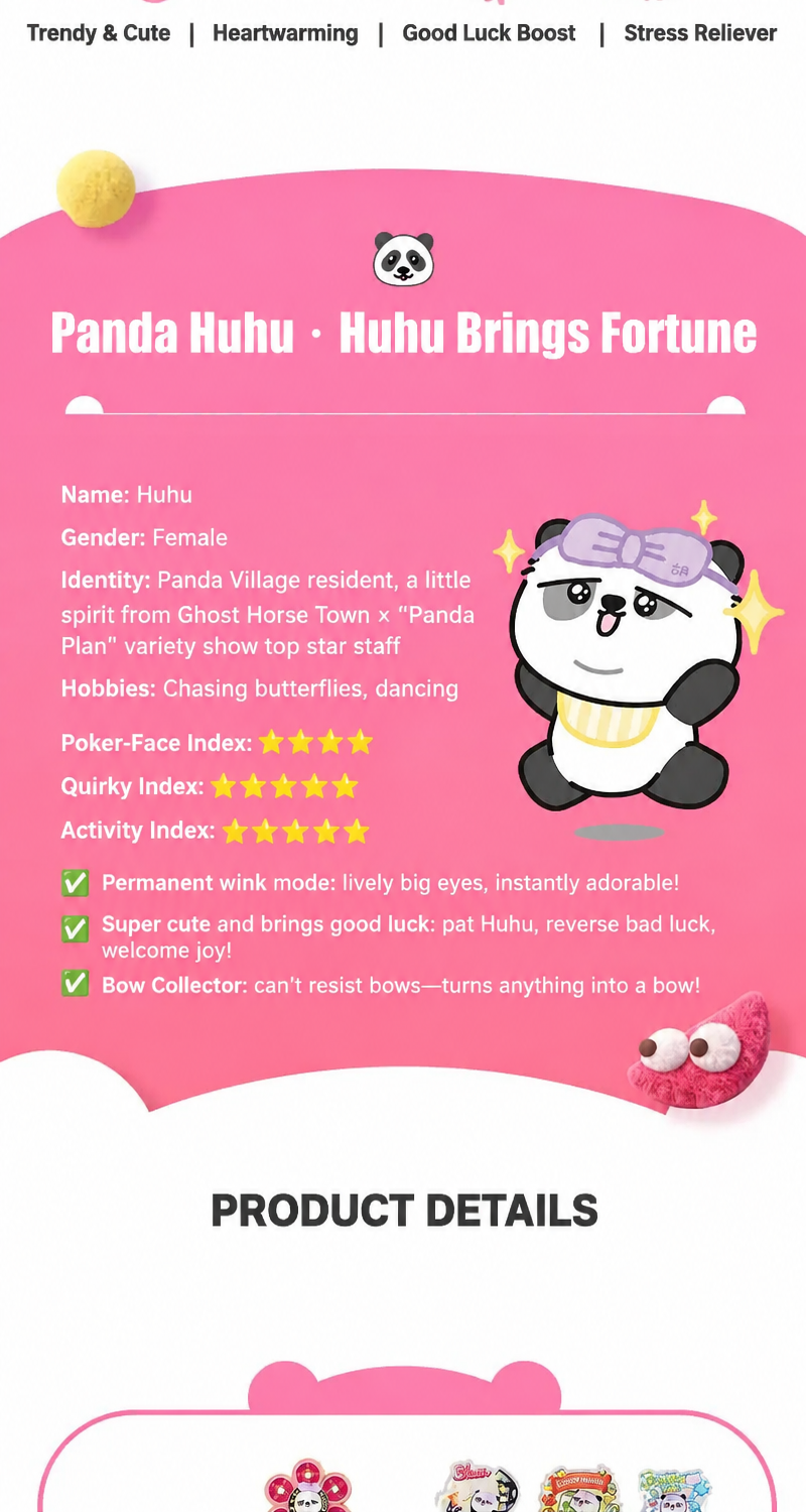Panda Project - Panda Huhu Acrylic & Metal Fridge Magnet