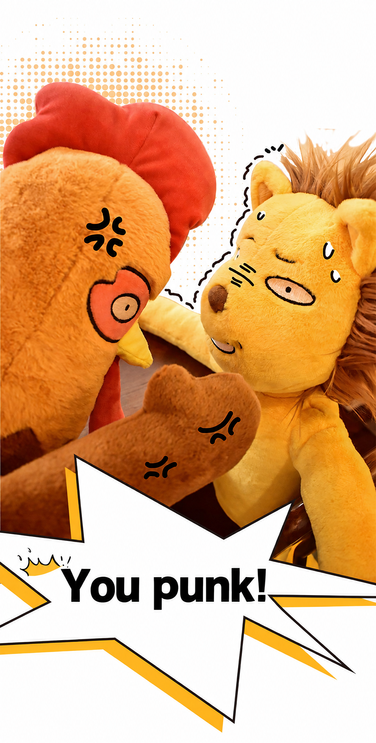 XingYouYe Rooster & Lion Plush Toy